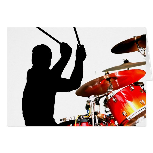 Drummer sticks in air shadow real drums (Front Horizontal)