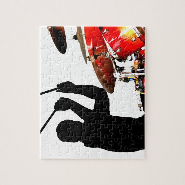Drummer sticks in air shadow real drums jigsaw puzzle (Vertical)