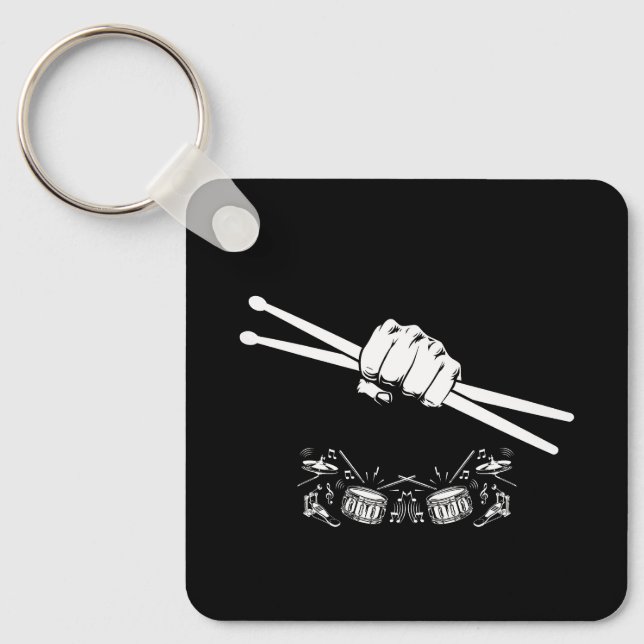 Drummer Sticks Legend Drumming Dad Gift Key Ring (Front)