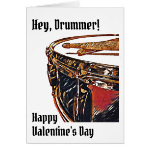 Drummer Valentine Card Musician Snare Drum Card