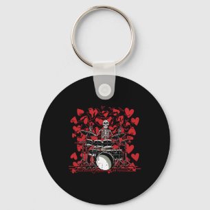 Drummer Valentines Day Rock N Roll Drum Music Love Key Ring
