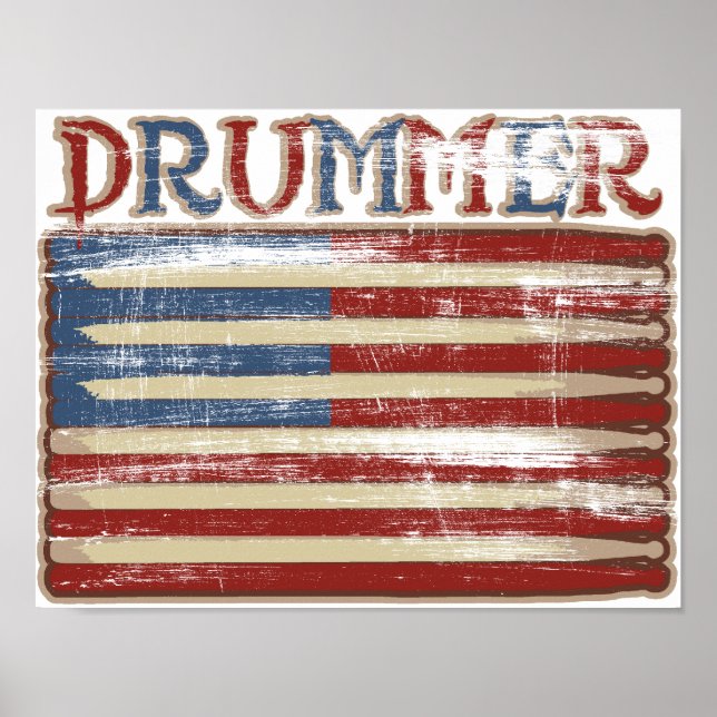 Drummer Vintage Weathered Poster (Front)