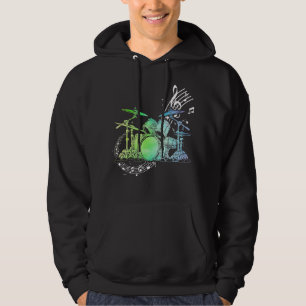 Drummer Watercolor  Drummer Musician Drumsticks Hoodie