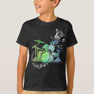 Drummer Watercolor  Drummer Musician Drumsticks T-Shirt