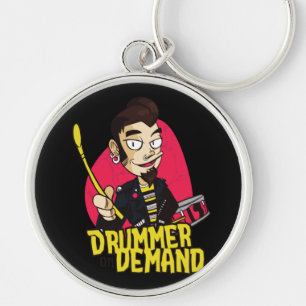 Drummer with Drumsticks Key Ring