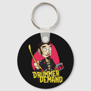 Drummer with Drumsticks Key Ring