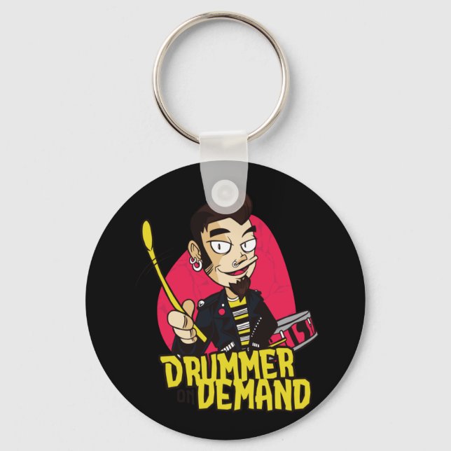 Drummer with Drumsticks Key Ring (Front)