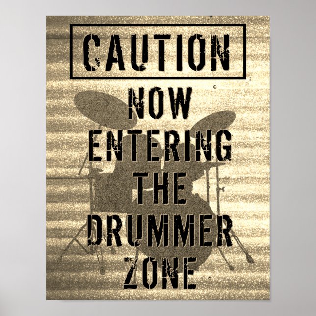 Drummer Zone Drum Kit Music Print Drumming Poster (Front)