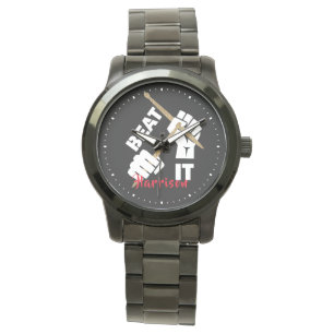 Drummers Funny Beat It Music Personalised Watch