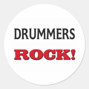 Drummers Rock Classic Round Sticker