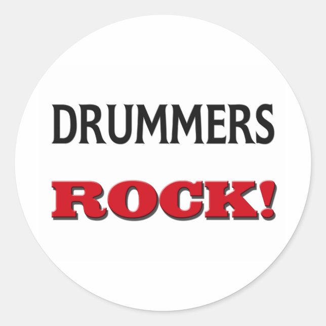 Drummers Rock Classic Round Sticker (Front)