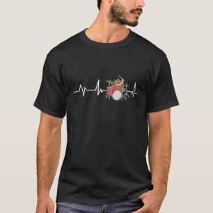 Drumming Cat Drums Heartbeat Drummer Gift Drumming T-Shirt