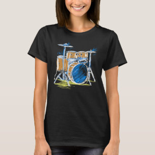 Drumming Drum Set Colourful For Drummer And Percus T-Shirt
