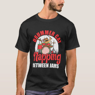 Drumming Drummer Cat Lover Percussion Percussionis T-Shirt