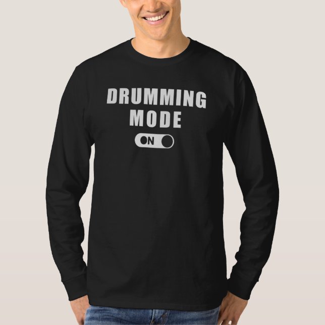 Drumming Mode Tee Hoodie Long Sleeve Sweater (Front)