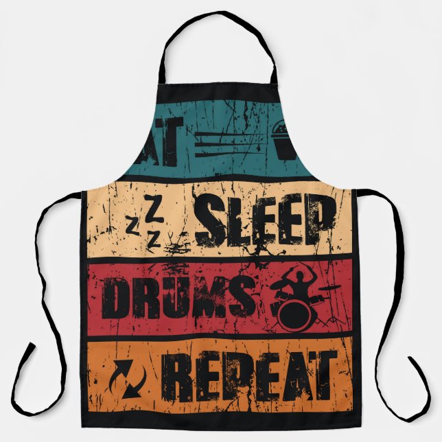 Drumming passion: t-shirt design illustration. apron (Front)