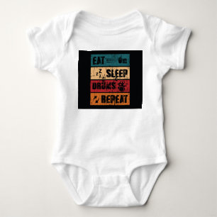 Drumming passion: t-shirt design illustration. baby bodysuit
