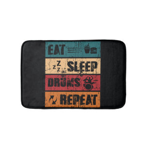 Drumming passion: t-shirt design illustration. bath mat
