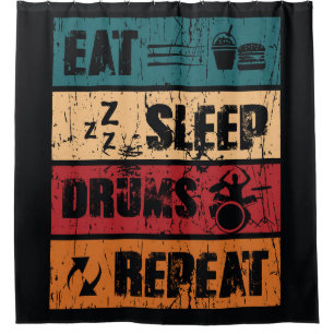 Drumming passion: t-shirt design illustration. shower curtain