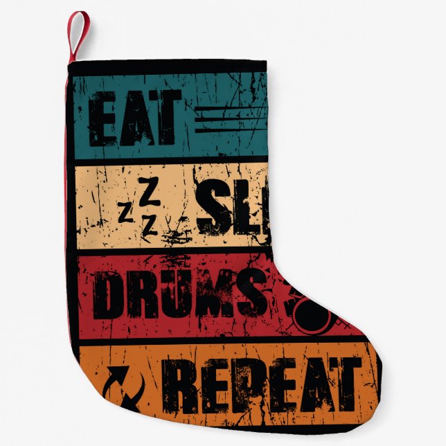 Drumming passion: t-shirt design illustration. small christmas stocking (Front)