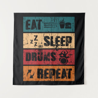 Drumming passion: t-shirt design illustration. tapestry