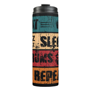 Drumming passion: t-shirt design illustration. thermal tumbler