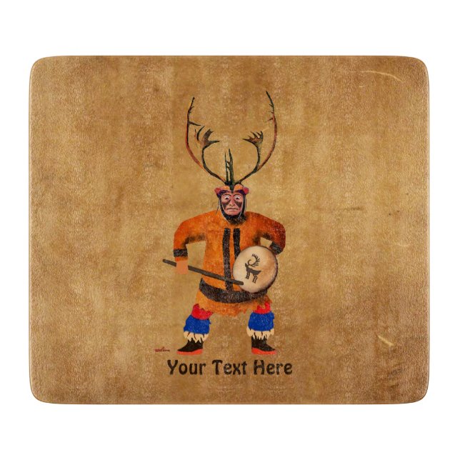 Drumming Shaman Cutting Board (Front)