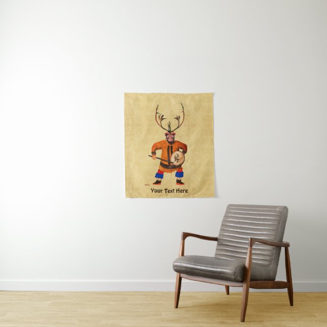 Drumming Shaman Tapestry (In Situ)