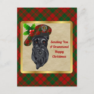 Drummond Clan Badge & Tartan Christmas Postcard