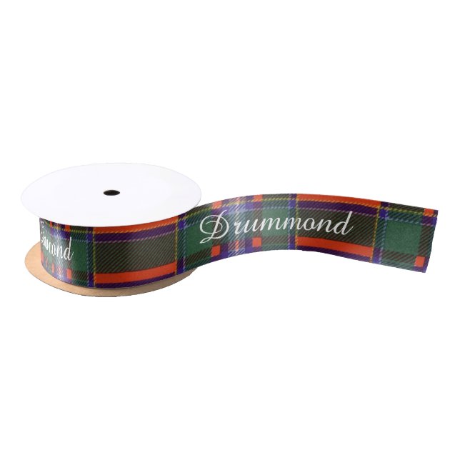 Drummond clan Plaid Scottish tartan Satin Ribbon (Spool)