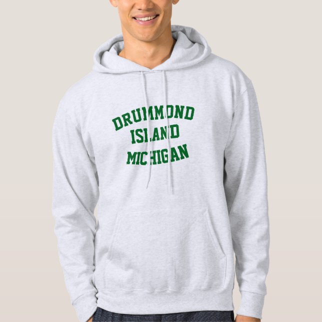Drummond Island Michigan Printed Hoodie (Front)