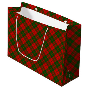 Drummond tartan red green plaid large gift bag