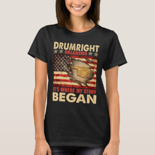 Drumright Oklahoma Usa Flag 4th Of July T-Shirt