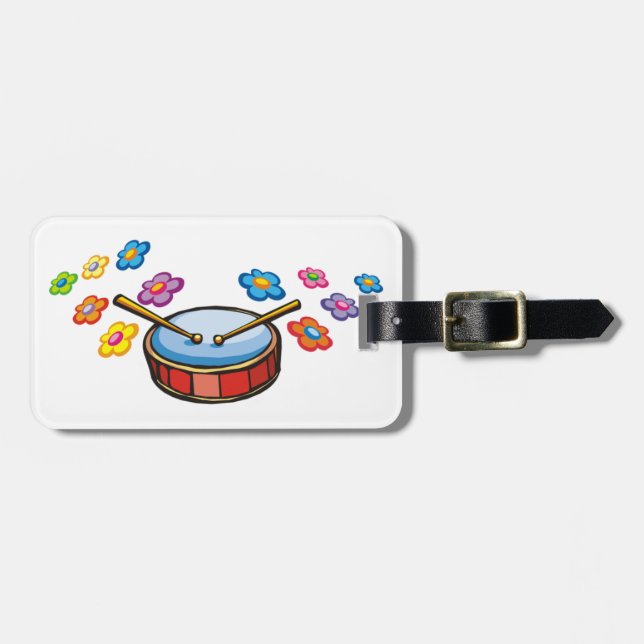 Drums and Flowers Luggage Tag (Front Horizontal)