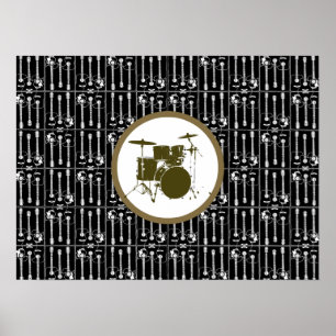 drums and guitars for walls poster