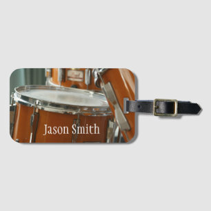 Drums and percussion name brass instrument case luggage tag