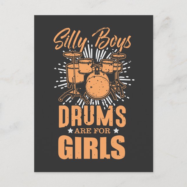 Drums Are For Girls - Drummer Musician Postcard (Front)