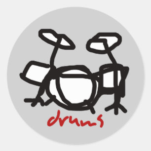 drums classic round sticker