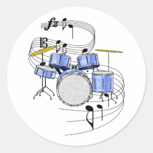 Drums Classic Round Sticker