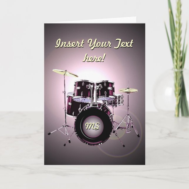 Drums (customisable) card (Front)
