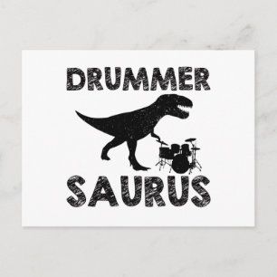 Drums Dinosaurs   Drummer Musician Gifts Postcard