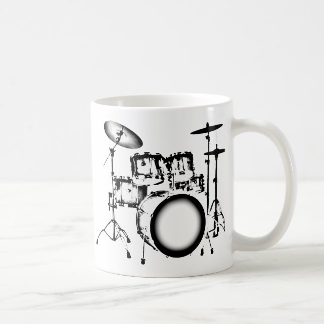 Drums "Drawing" Coffee Mug (Right)