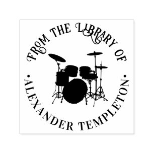 Drums Drum Kit Musical Instrument Library Book Self-inking Stamp