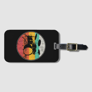 Drums Drummer Band Drumset Retro Vintage Luggage Tag