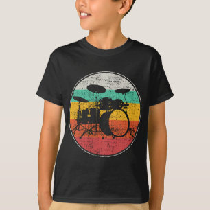 Drums Drummer Band Drumset Retro Vintage T-Shirt