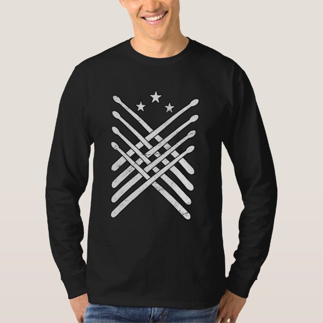 Drums Drummer Drum Sticks T-Shirt (Front)