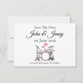 Drums Drummer Musician Wedding Save The Date