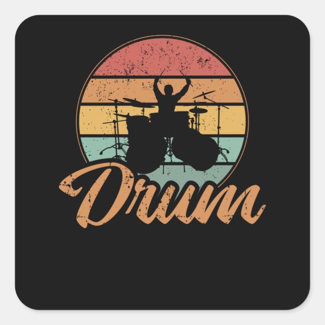 Drums | Drumming Lover Drummer Gift Square Sticker (Front)