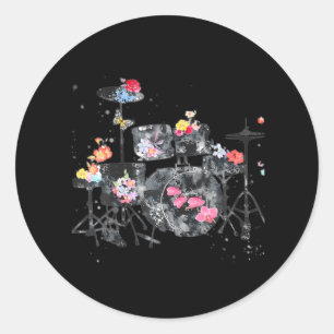 drums drums for drummer girls drums classic round sticker