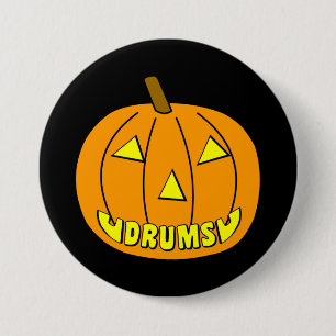 Drums Halloween Pumpkin 7.5 Cm Round Badge